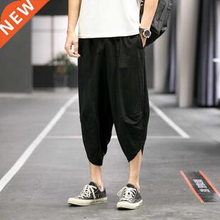 Men Summer Joggers Mens Linen Pnts Hrem Hrjuku Cotton