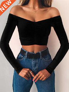 women T-shrts sexy and club fashon female T-shrt long sle