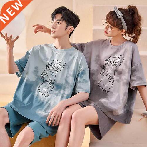 Couples' Pajamas Women's Summer Pure Cotton Short Sleeves 20