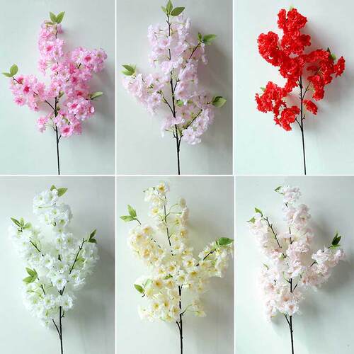 80cm Cherry ree Artificial Pollen Red Silk Wedding Decoratio