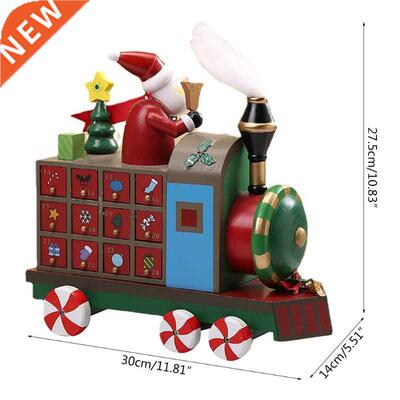Panted Tran Wooden Advent Calendar Countdown Chrstmas