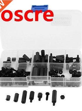 Blck M3 Nylon Hex Spcers Screw Nut Stnd-off ssortment Ki