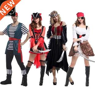 Halloween costume party Caribbean pirate captain clothes fem
