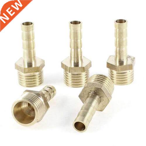 5 Pcs 6mm Male Thread to 6mm Hose Barb Brass Straight Coupli