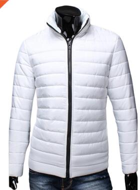 Autumn Winter Stylish Solid Color Men Puffer Jacket Skin-fr