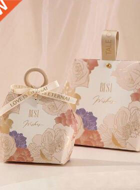5Pcs Solid Color Candy Bag Small Paper Gift Box Handbag