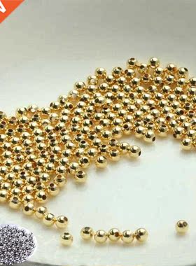 2MM 2.5MM 4MM 6MM 14K Gold Color Plated Brass Round Ball Bea