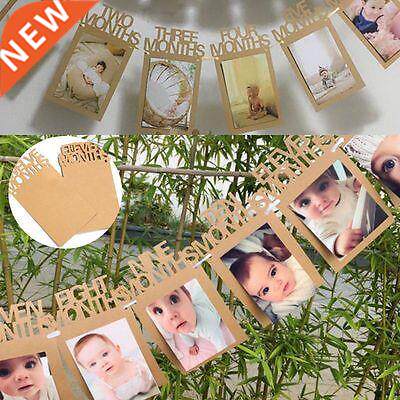 Cute Birthday 12 Months Bunting Garland Photo Banner Baby