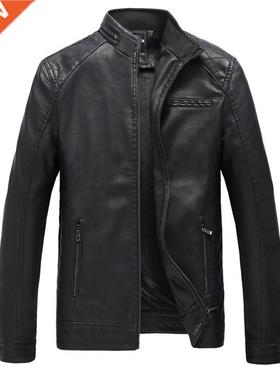 2022 Fashion Leather Jacket Men's Fall And Stand Collar Leat