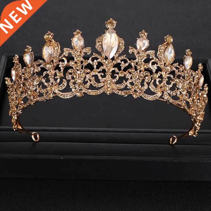 Fashion Champagne Gold Color Crowns Wedding Hair Accessories