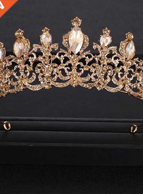 Fashion Champagne Gold Color Crowns Wedding Hair Accessories