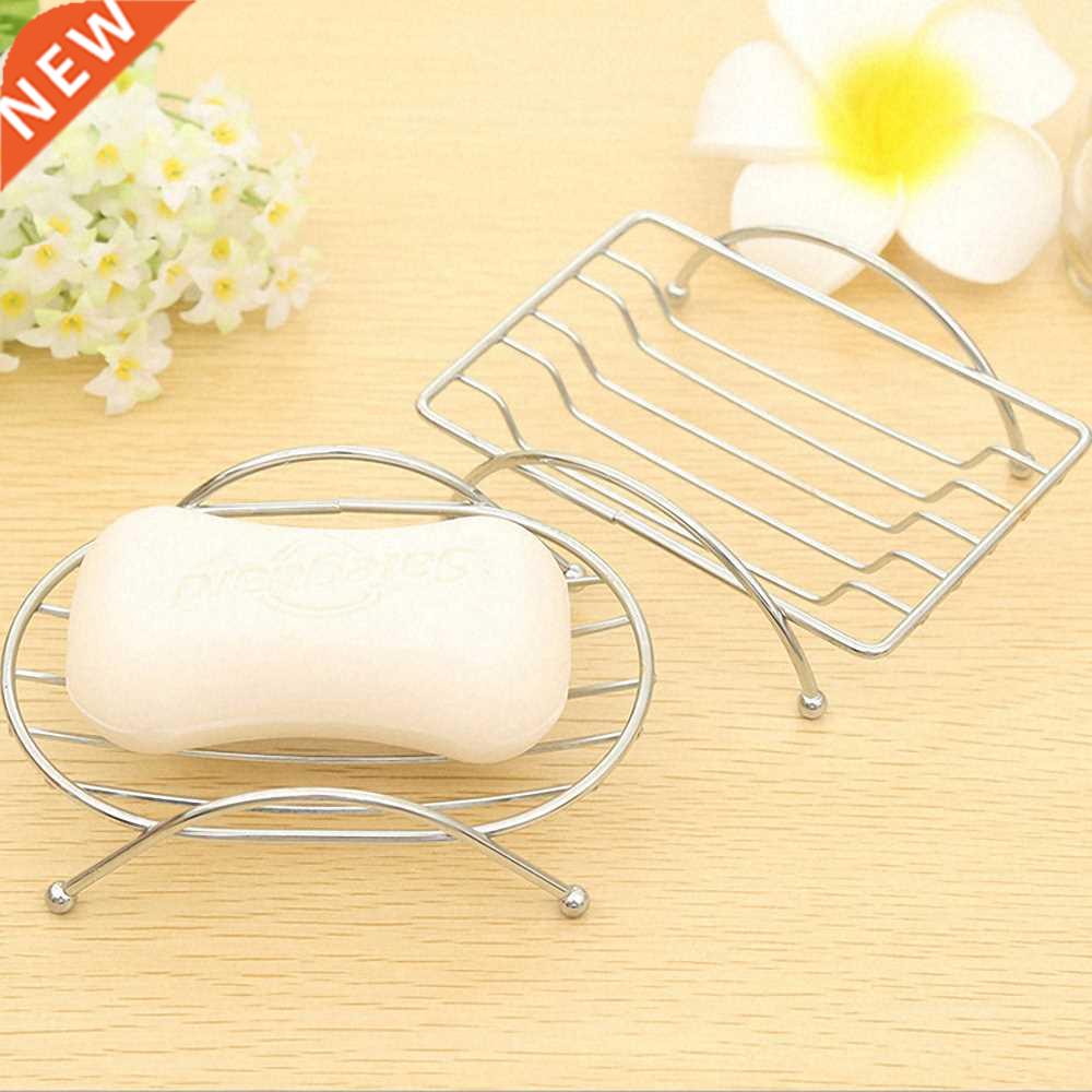 Stainless Steel Soap Dishes Silver Draining Soap Tray Sponge