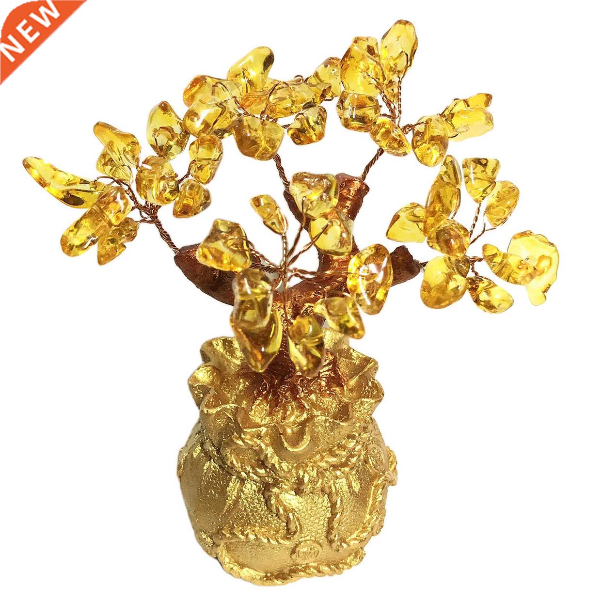 Feng Shui Citrine Money Tree Natural Crystal Bonsai Lucky Pl