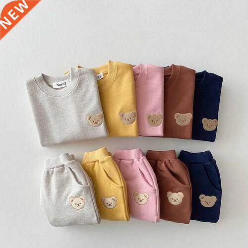 Boys Grils Clothes Sets Long Sleeve Cartoon Bear Boutique Ou