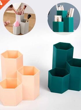 1pcs 3 Lattices Cosmetic Make-up Brush Storage Box Table Org