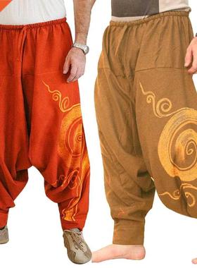 Men Casual Harem Pants Summer Yoga Baggy Aladdin Hippie Spir