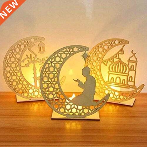 Family Wood Moon Desktop Table Ornament Carving Model