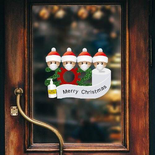 Quarantine Christmas Decorations For Home Wall Stickers