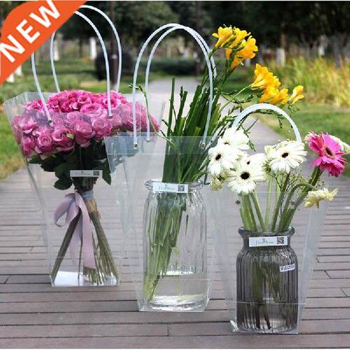1PC PP Plastic Transparent Bag Flower Packing Bag Handbag