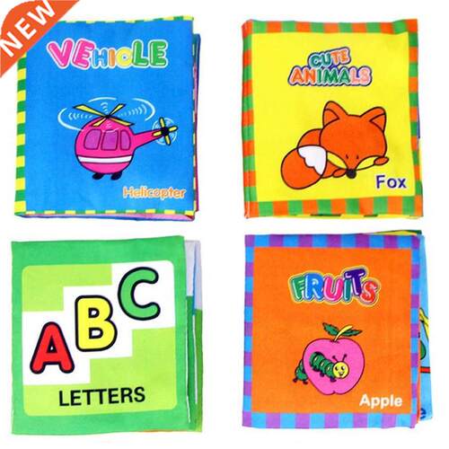4 Desgn Baby Soft Early Chldhood Educaton Cloth Books n