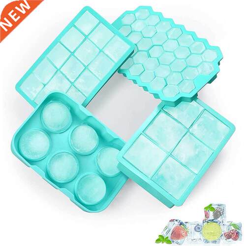 4pcs/set Silicone Ice Cream Mould Diy Mold Ice Cube Tray DI
