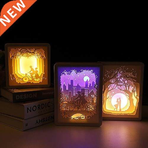 Lig and Shadow Paper Carving Lamp 3D Photo Frame Paper