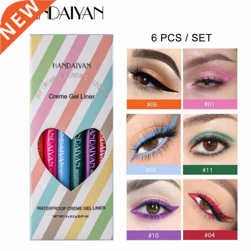 6 Pcs/Set Ultra-fine Eyeliner Gel 20 Colors  Waterproof