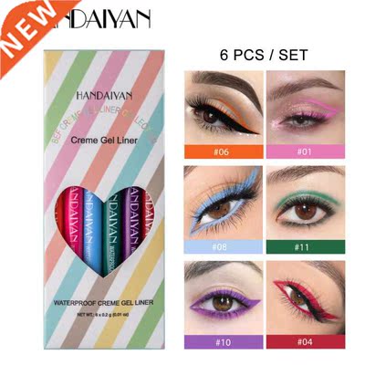 6 Pcs/Set Ultra-fine Eyeliner Gel 20 Colors  Waterproof