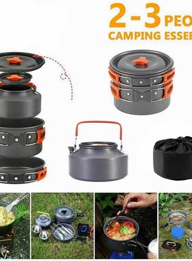 Outdoor Pcnc Cookware 10-pece Kettle Set Pot Non-stck