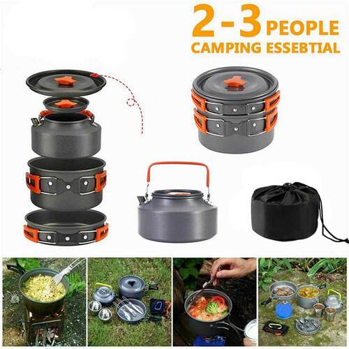 Outdoor Pcnc Cookware 10-pece Kettle Set Pot Non-stck