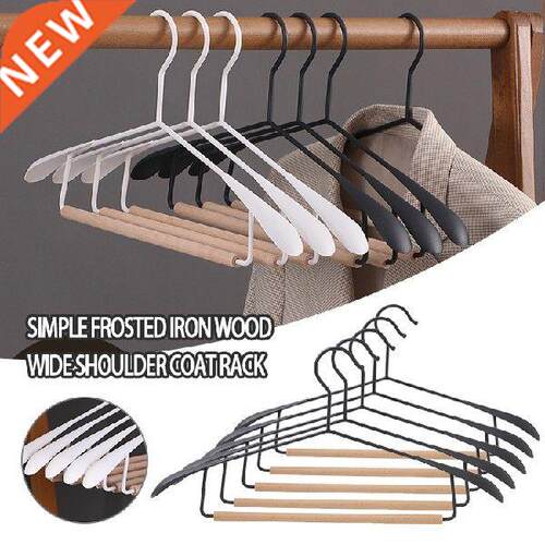 5pcs Wooden Metal Hanger Coat ron Hangers For Clothes Wde