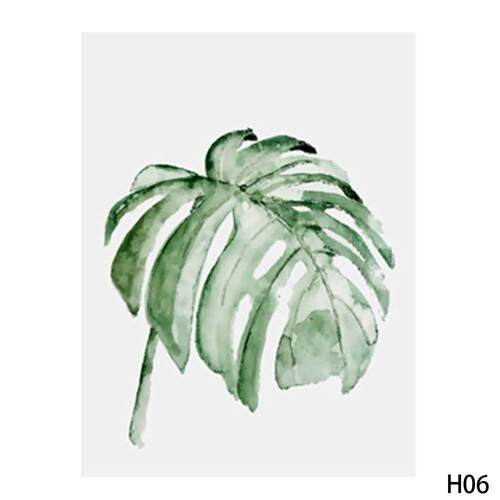 Watercolor Tropical Plant Leaves Minimalist Art Canvas Poste