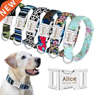 Dog Collar Pet Tag Puppy Nameplate ID Collars Adjustable