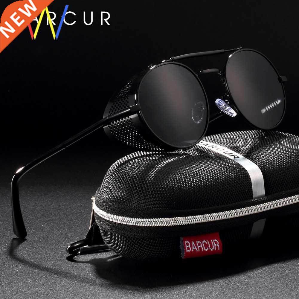 Fashion Steampunk Round Sunglasses Women sun glasses for Men图片