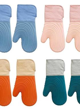 Kitchen Silicone Oven Mitts Water-proof Non-Slip Pothol f