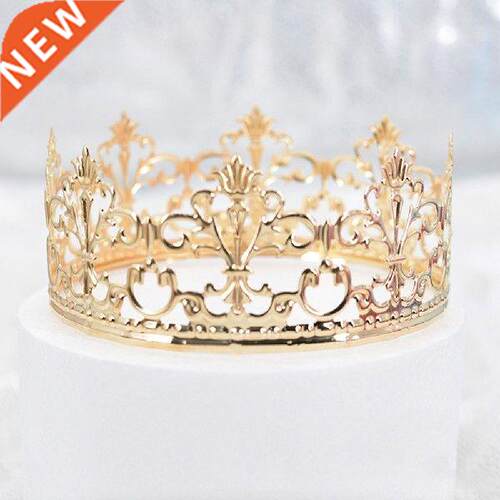 1pc Tiara Gold Color Crown Cake Topper Decoration