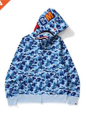 Shark he 3D print zipper hoodie for women men fleeces coat