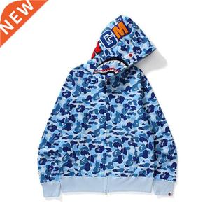 Shark he 3D print zipper hoodie for women men fleeces coat