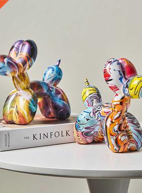 Modern Graffiti Art Creative Colorful Balloons Dog Miniature
