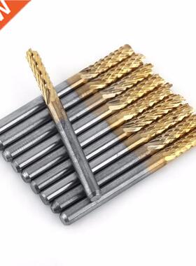 10pcs/set 3.175mm Carbide End Mill 1/8 Shank Titanium Coate