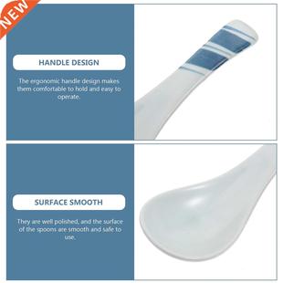 Ceramic 4Pcs Eating Spoons Dessert Restaurant Porridge