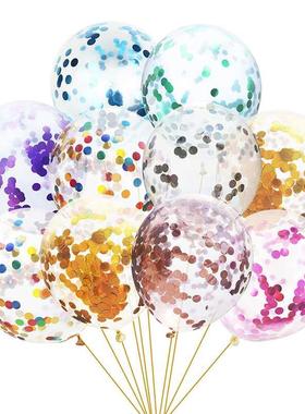 5/10Pcs 12inch Glitter Confetti Latex Balloons Wedding Chris