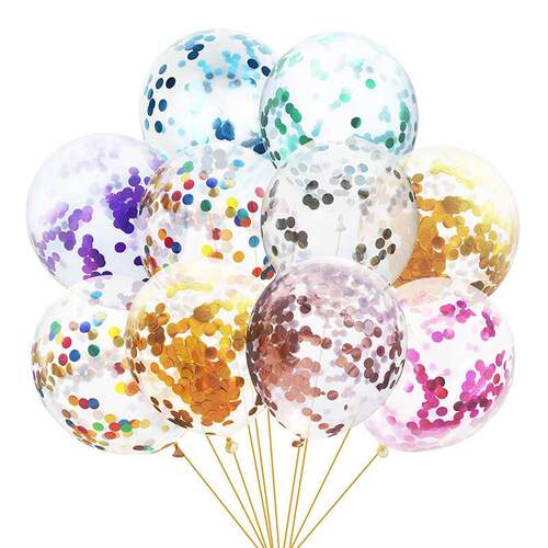 5/10Pcs 12inch Glitter Confetti Latex Balloons Wedding Chris