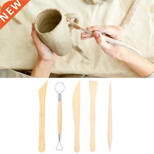 Set 2 Set Clay Wood Sculpting Tool Wooden Handle Pottery Car
