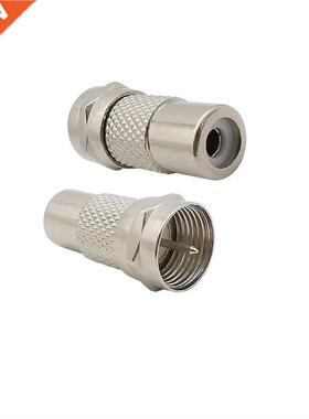 2Pcs F Male to RCA Female Straght RF Coaxal Connector RCA