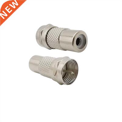2Pcs F Male to RCA Female Straght RF Coaxal Connector RCA