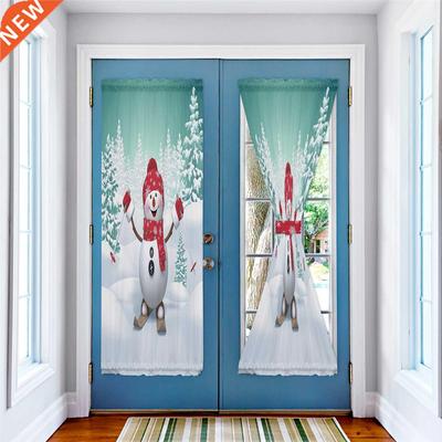 Christmas Snowman Winter Theme Door Curtains Decor Home