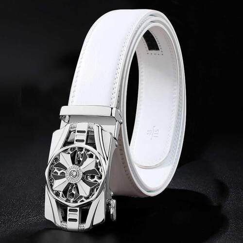 Time Comes To Revolve Belt Office Men Leather Automatic Buck