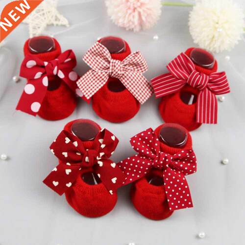 20121 Newborn Indoor Cotton Socks Bow Infant Anti Slip Socks