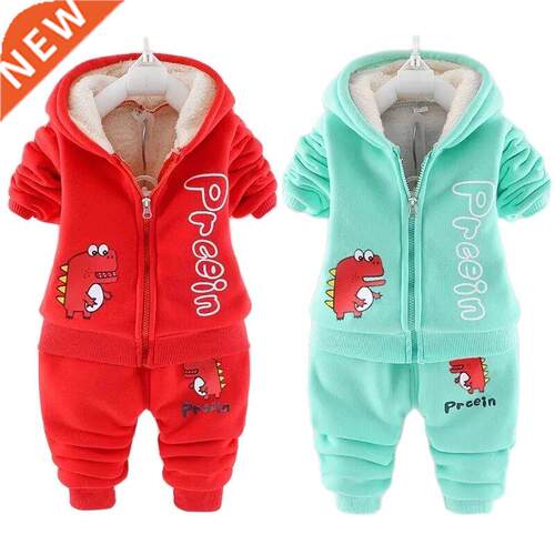 Thick Plush Warm Toddler Baby Boys Clothes Set Winter Cartoo